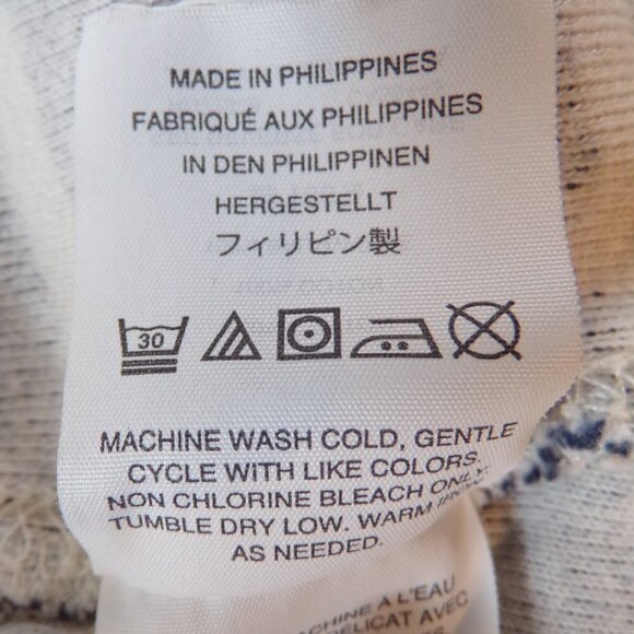 J. Crew Vintage Fleece Women's L Pullover Hoodie Blue White Stripe Cozy Cotton - Picture 8 of 9